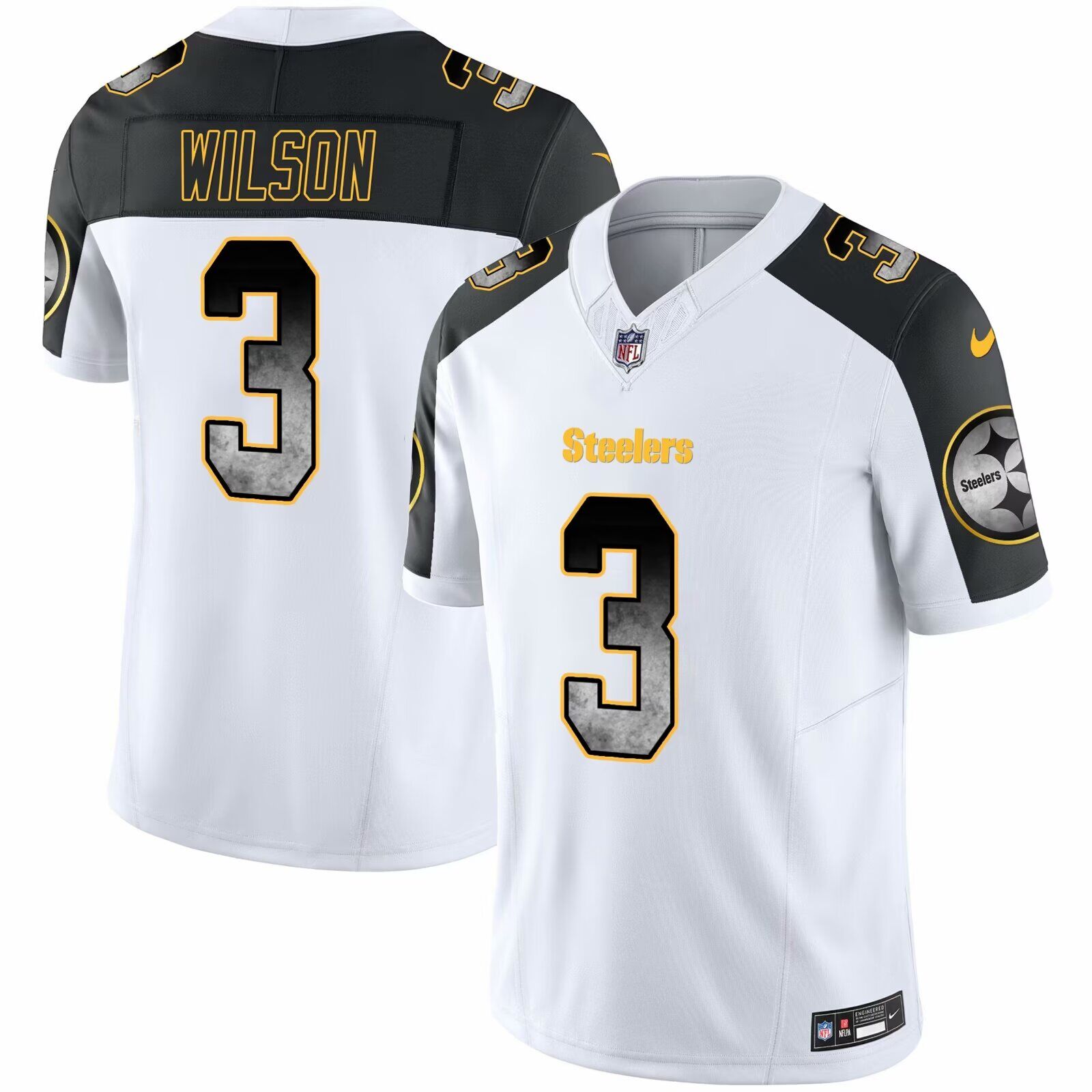 Men Pittsburgh Steelers #3 Wilson white 2024 Nike Limited NFL Jersey->customized mlb jersey->Custom Jersey